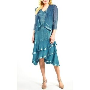 Komarov Blue High Low Dress